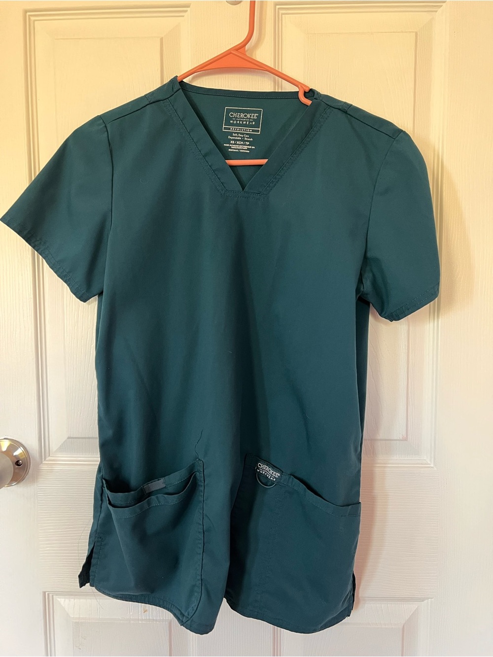 Cherokee Teal V-Neck Scrub Top
